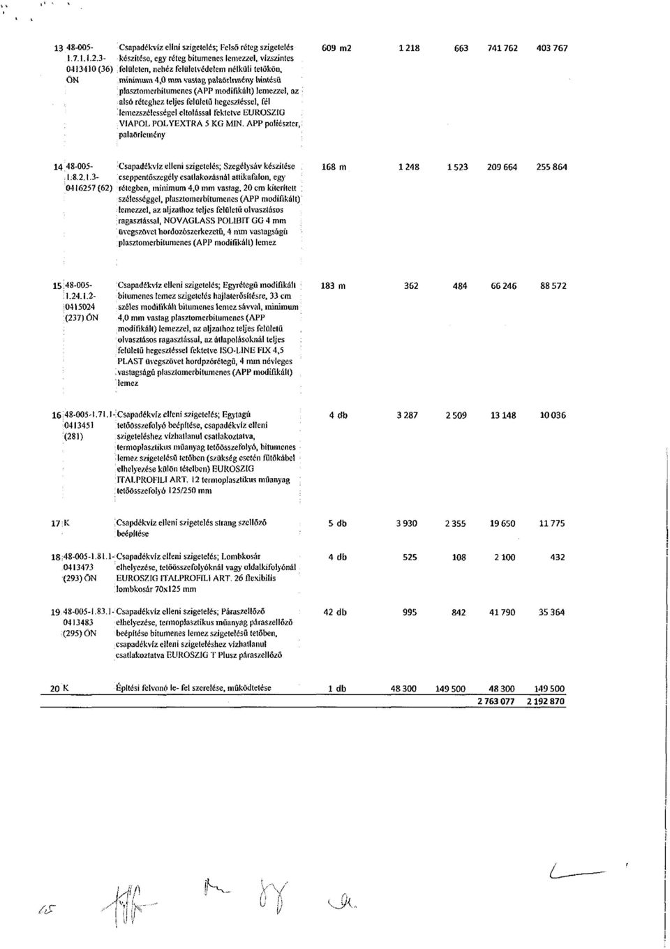 modifikált) lemezzel, az alsó réteghez teljes felületű hegesztéssel, fél lemezszélességei eltolássalfektetveeurosz1g VIAPOL POLVEXTRA 5 KG MIN.
