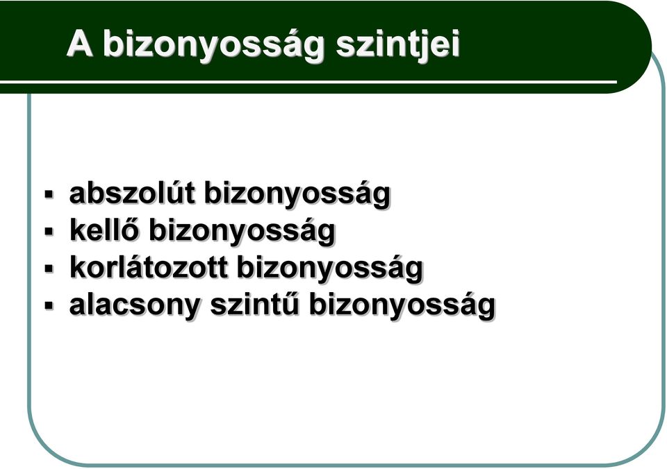 bizonyosság korlátozott