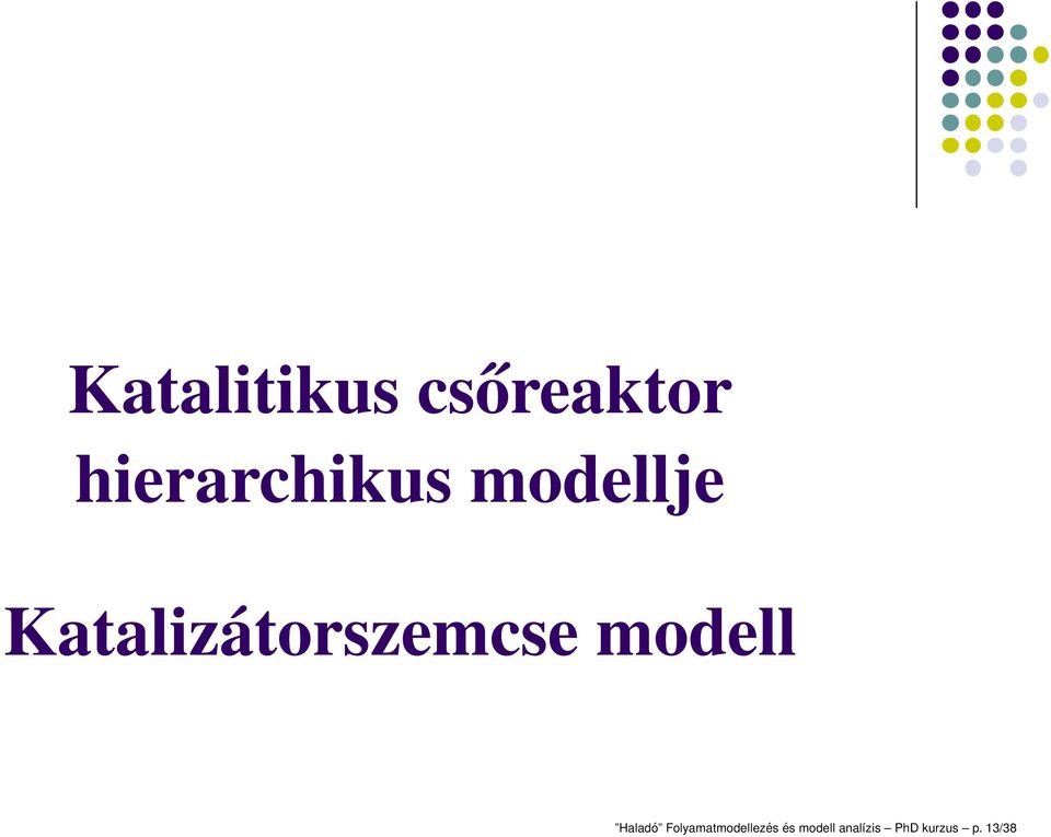 Katalizátorszemcse modell Haladó