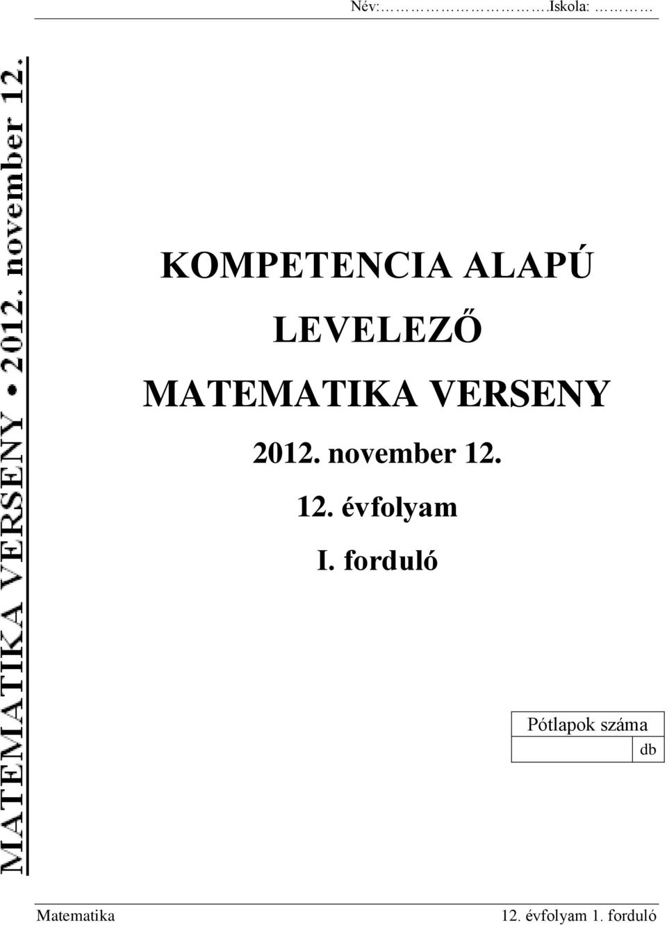 november 12. 12. évfolyam I.