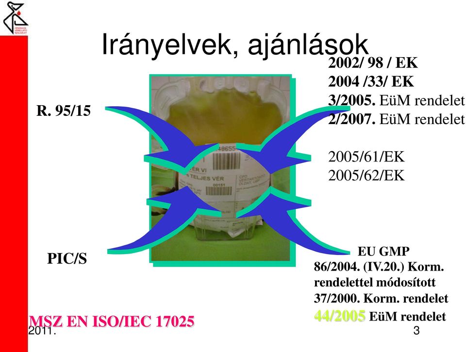 EüM rendelet 2005/61/EK 2005/62/EK PIC/S MSZ EN ISO/IEC 17025