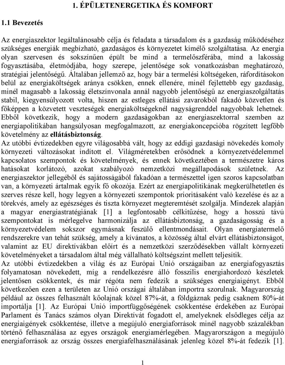 Az energia olyan szervesen és sokszínűen épült be mind a termelőszférába, mind a lakosság fogyasztásába, életmódjába, hogy szerepe, jelentősége sok vonatkozásban meghatározó, stratégiai jelentőségű.
