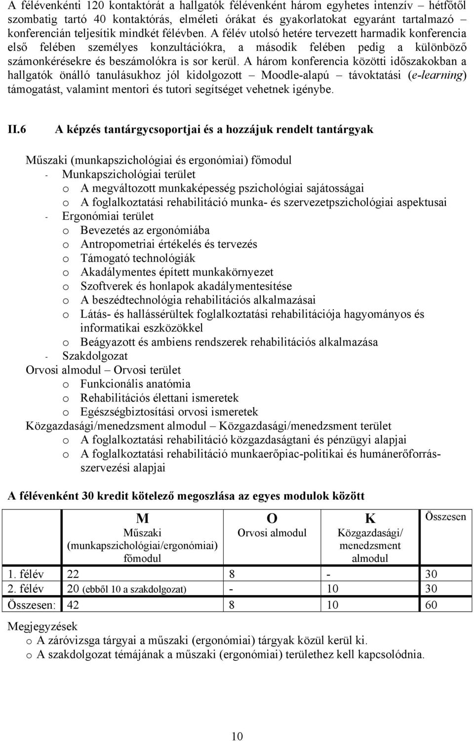 A három konferencia közötti időszakokban a hallgatók önálló tanulásukhoz jól kidolgozott Moodle-alapú távoktatási (e-learning) támogatást, valamint mentori és tutori segítséget vehetnek igénybe. II.