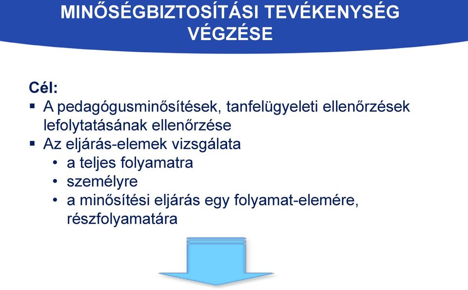 lefolytatásának ellenőrzése Az eljárás-elemek vizsgálata a