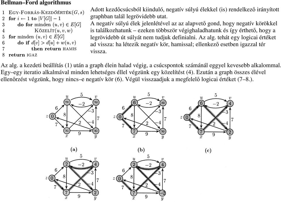 5/1. tétel: Optimalis feszítőfák, Prim és Kruskal algorithmusa. Legrövidebb  utak graphokban, negatív súlyú élek, Dijkstra és Bellman Ford algorithmus.  - PDF Ingyenes letöltés