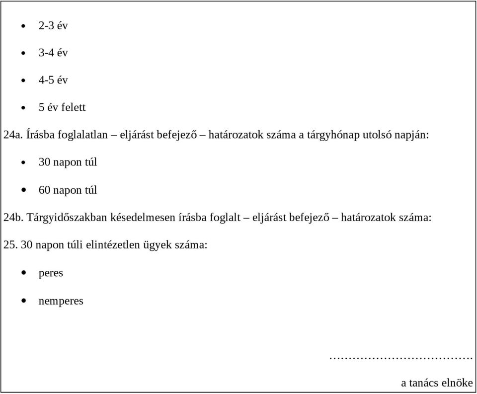 utolsó napján: 30 napon túl 60 napon túl 24b.