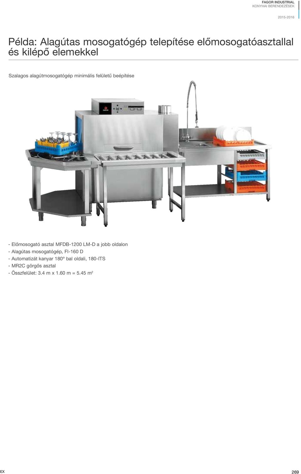 beépítése - Előmosogató asztal MFDB-1200 LM-D a jobb oldalon - Alagútas mosogatógép, FI-160 D -