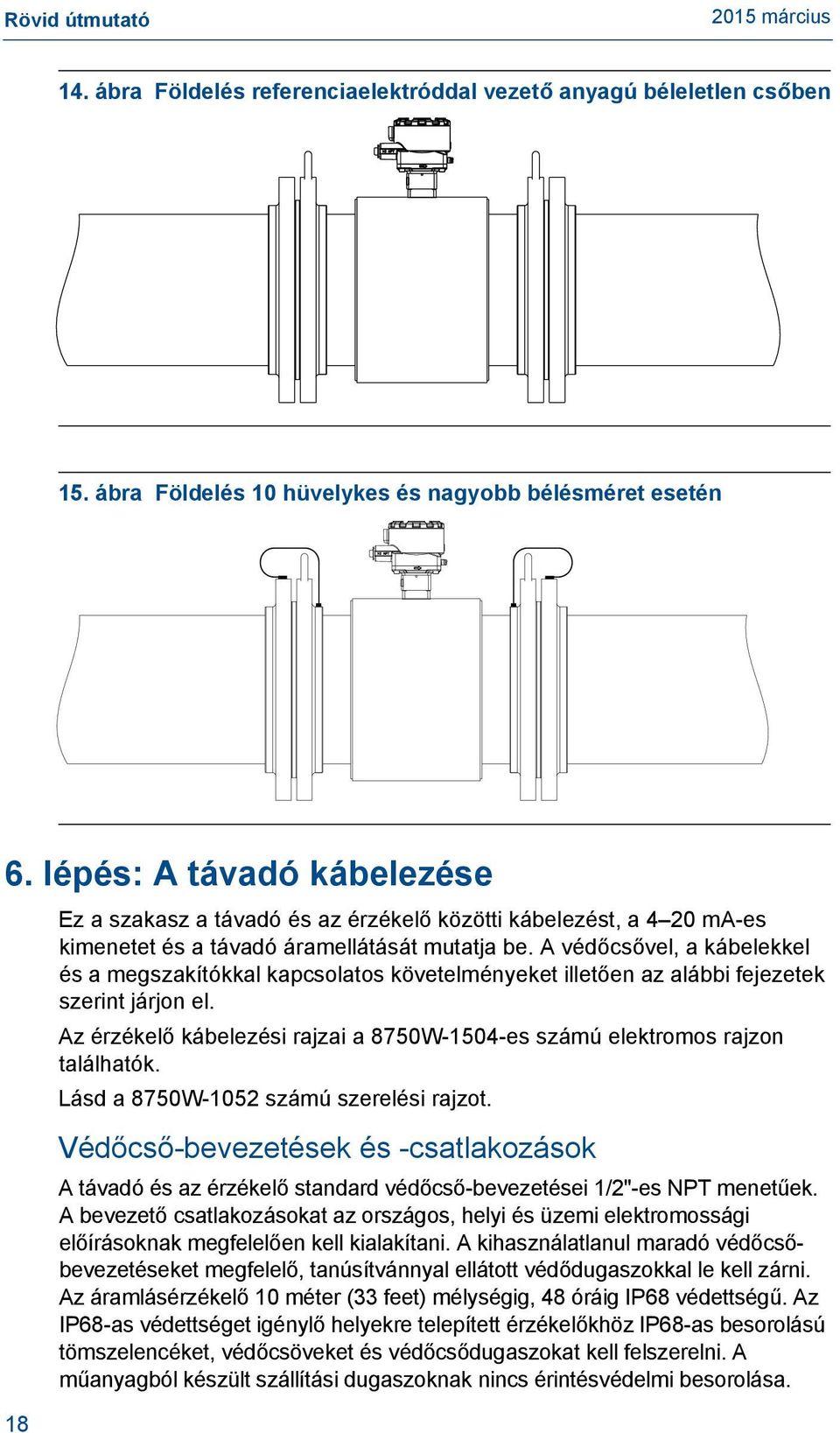 A védőcsővel, a kábelekkel és a megszakítókkal kapcsolatos követelményeket illetően az alábbi fejezetek szerint járjon el.