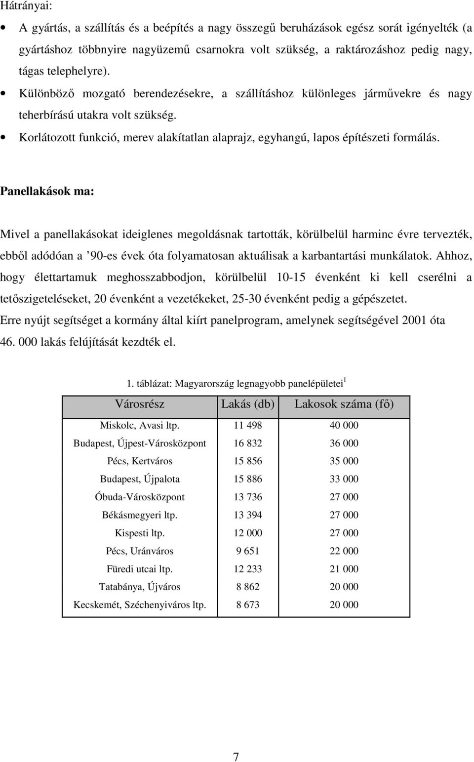 Korlátozott funkció, merev alakítatlan alaprajz, egyhangú, lapos építészeti formálás.