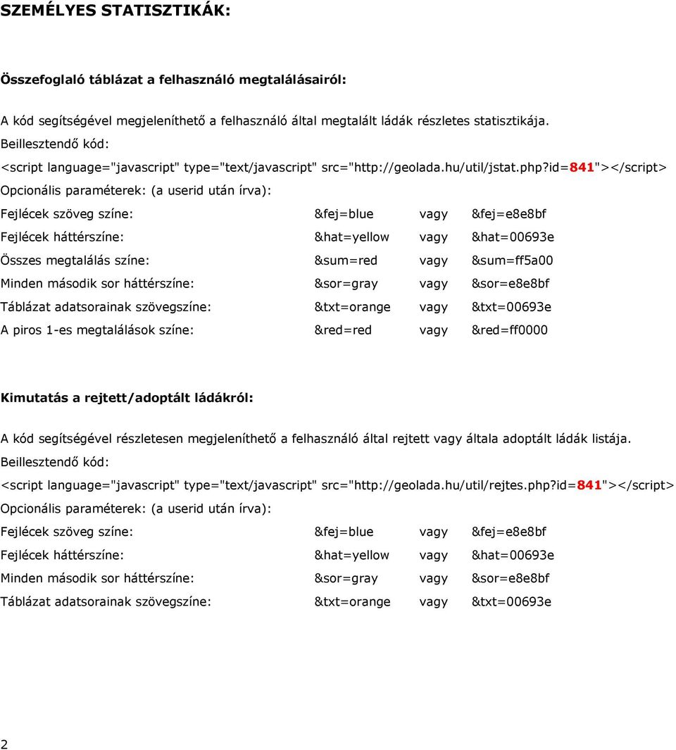 id=841"></script> Összes megtalálás színe: &sum=red vagy &sum=ff5a00 A piros 1-es megtalálások színe: &red=red vagy &red=ff0000 Kimutatás a rejtett/adoptált