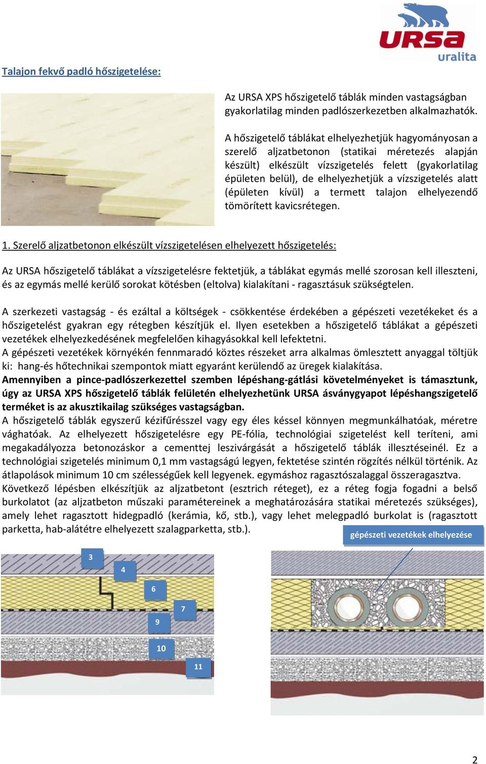 vízszigetelés alatt (épületen kívül) a termett talajon elhelyezendő tömörített kavicsrétegen. 1.