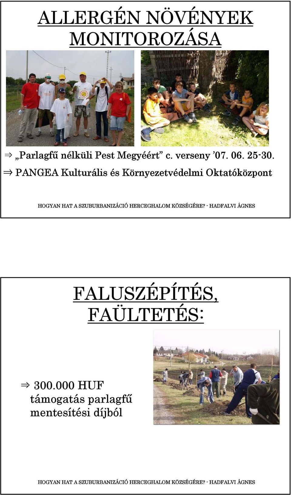 HERCEGHALOM KÖZSÉGÉRE? - HADFALVI ÁGNES FALUSZÉPÍTÉS, FAÜLTETÉS: 300.