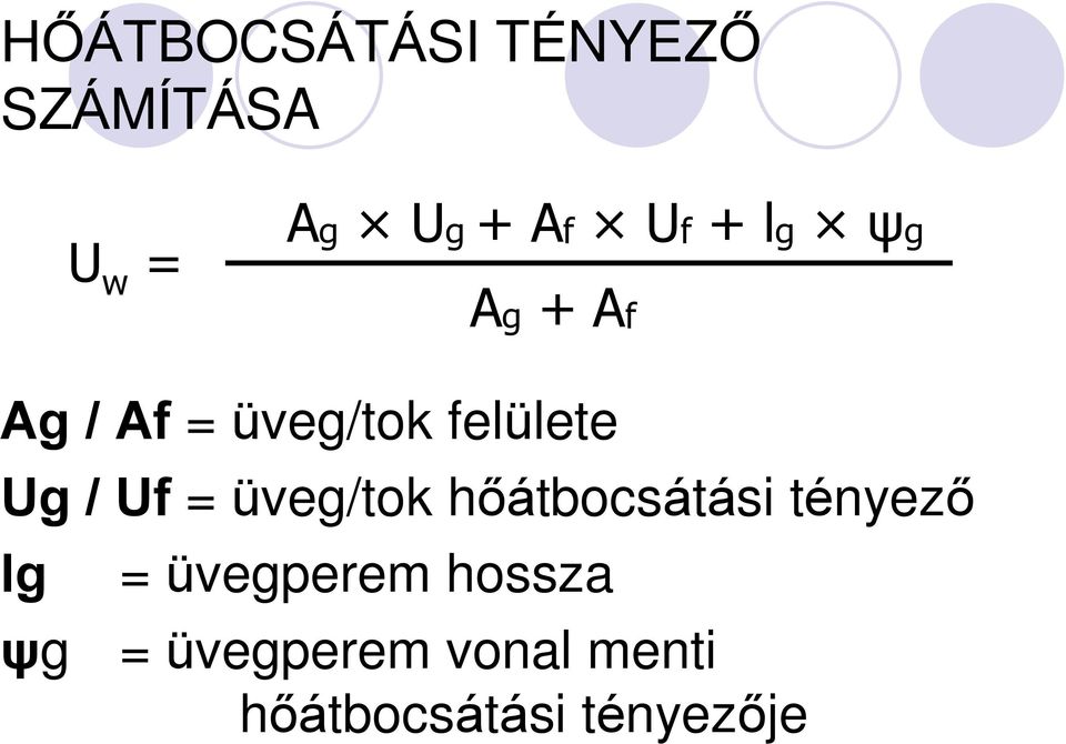 = üveg/tok hõátbocsátási tényezõ lg øg = üvegperem