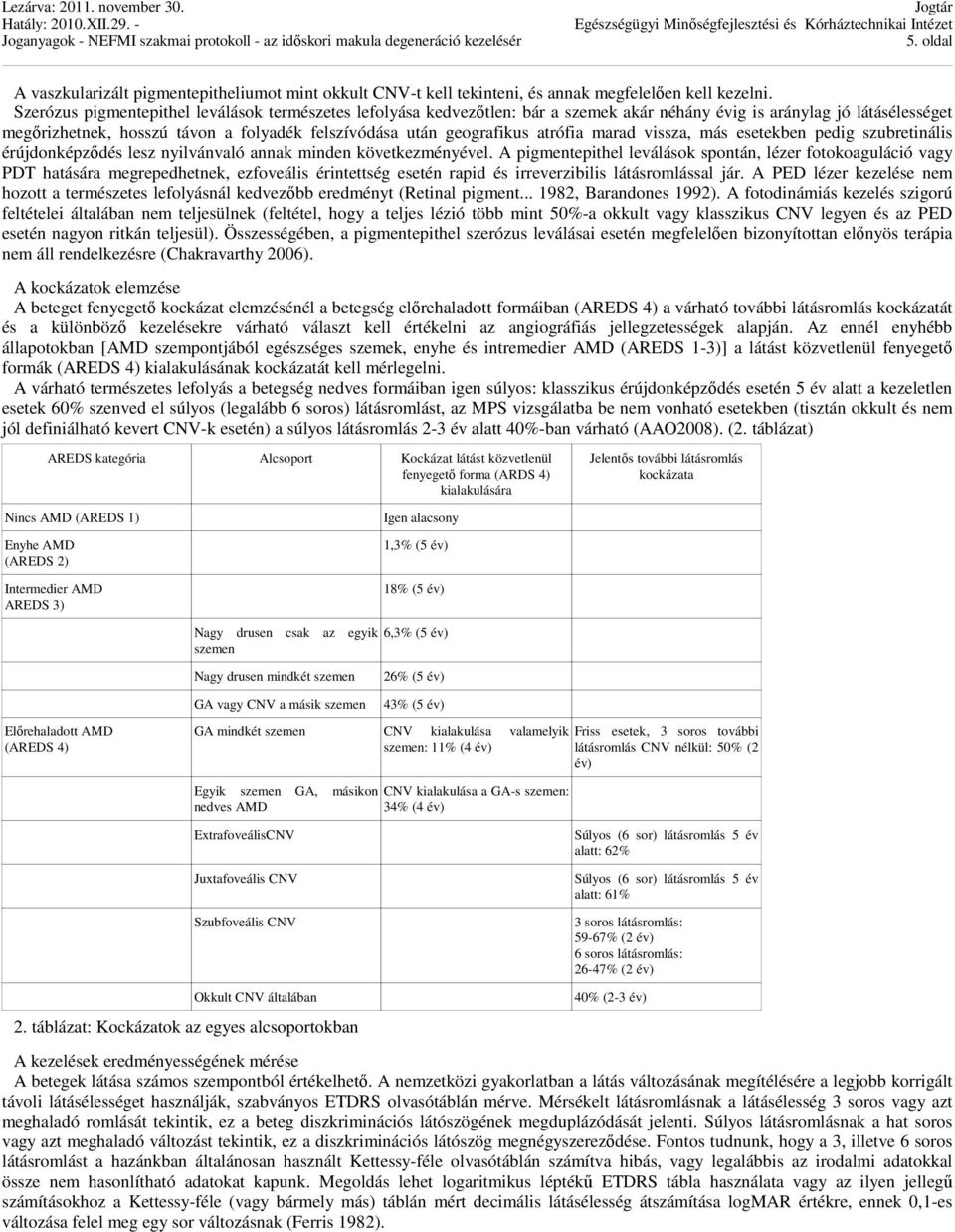 atrófia marad vissza, más esetekben pedig szubretinális érújdonképződés lesz nyilvánvaló annak minden következményével.