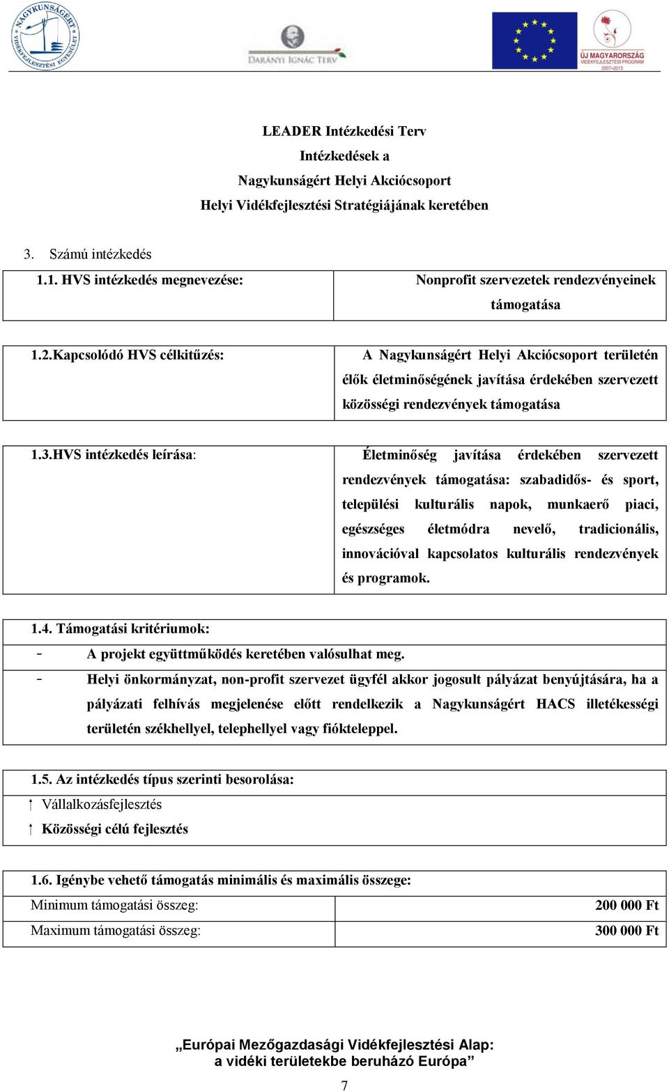 Kapcsolódó HVS célkitűzés: A Nagykunságért Helyi Akciócsoport területén élők életminőségének javítása érdekében szervezett közösségi rendezvények támogatása 1.3.
