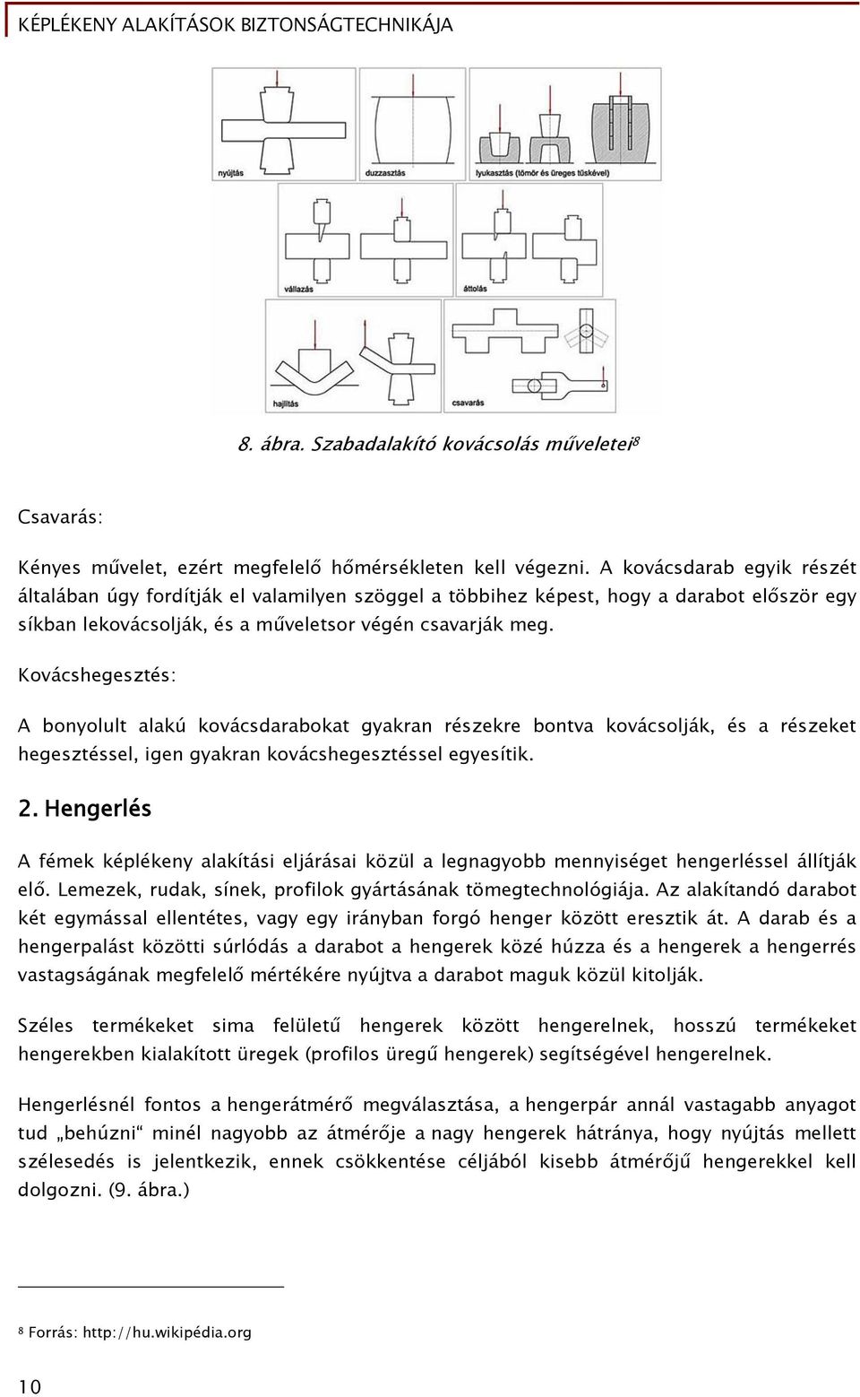 Kovácshegesztés: A bonyolult alakú kovácsdarabokat gyakran részekre bontva kovácsolják, és a részeket hegesztéssel, igen gyakran kovácshegesztéssel egyesítik. 2.