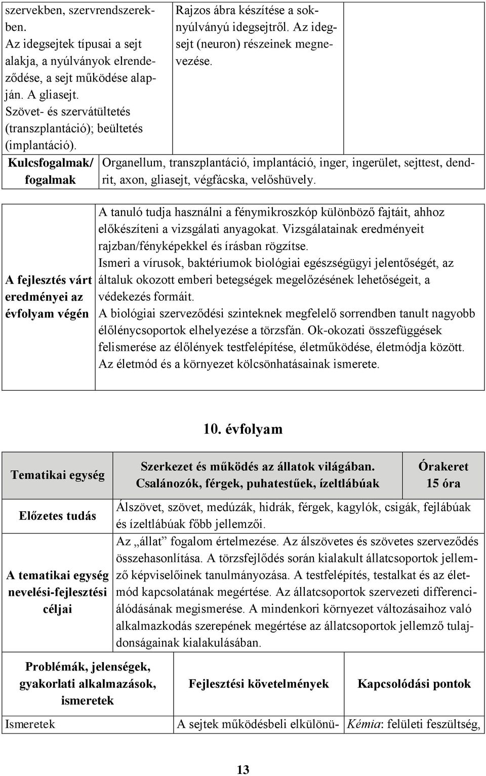 Az idegsejt (neuron) részeinek megnevezése. Organellum, transzplantáció, implantáció, inger, ingerület, sejttest, dendrit, axon, gliasejt, végfácska, velőshüvely.