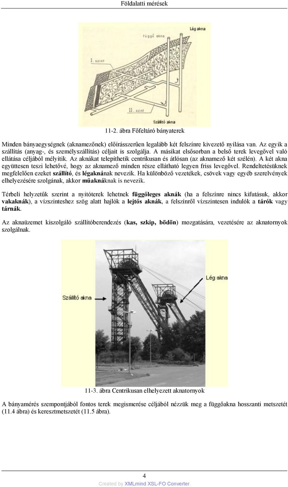 A két akna együttesen teszi lehetővé, hogy az aknamező minden része ellátható legyen friss levegővel. Rendeltetésüknek megfelelően ezeket szállító, és légaknának nevezik.