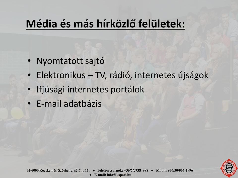 rádió, internetes újságok Ifjúsági