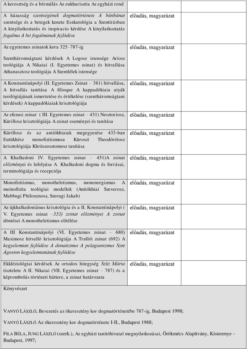 Egyetemes zsinat) és hitvallása Athanasziosz teológiája A Szentlélek istensége A Konstantinápolyi (II.