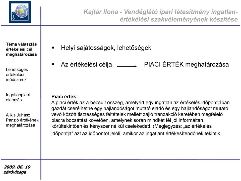 egy hajlandóságot mutató vevő között tisztességes feltételek mellett zajló tranzakció keretében megfelelő piacra bocsátást követően, amelynek során mindkét fél