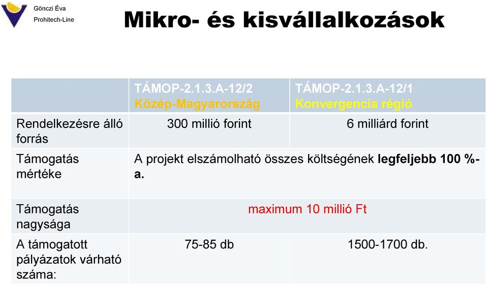 A-12/2 Közép-Magyarország TÁMOP-2.1.3.