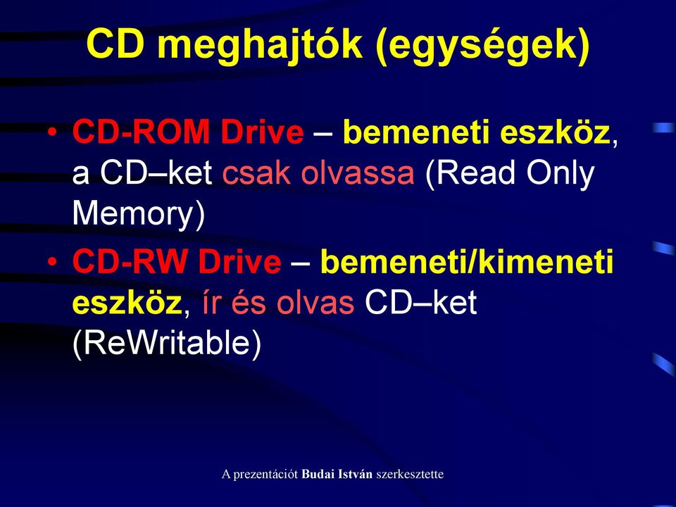 (Read Only Memory) CD-RW Drive