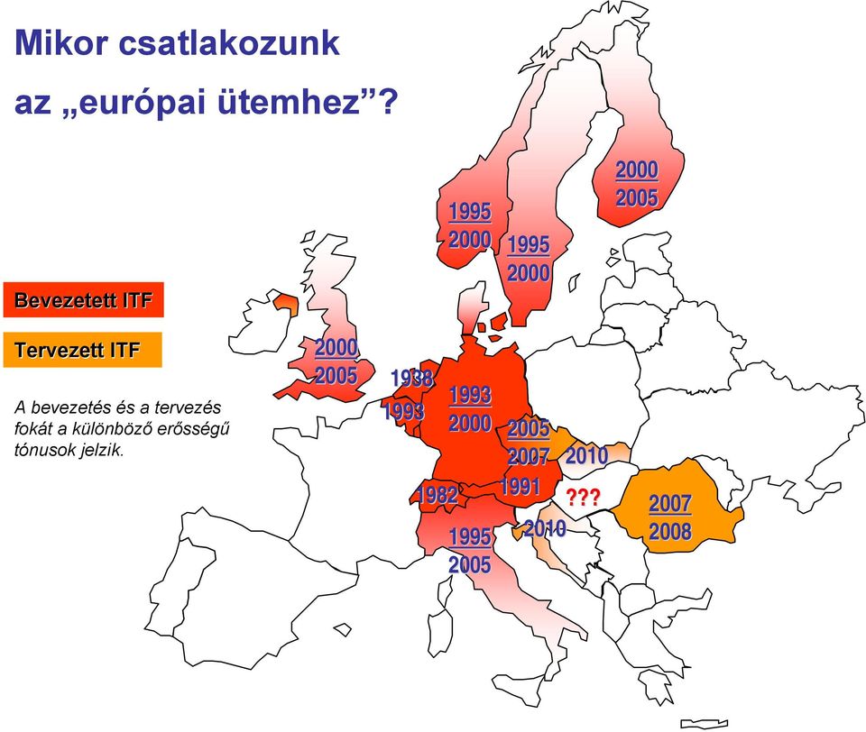 bevezetés és a tervezés fokát a különböző erősségű tónusok