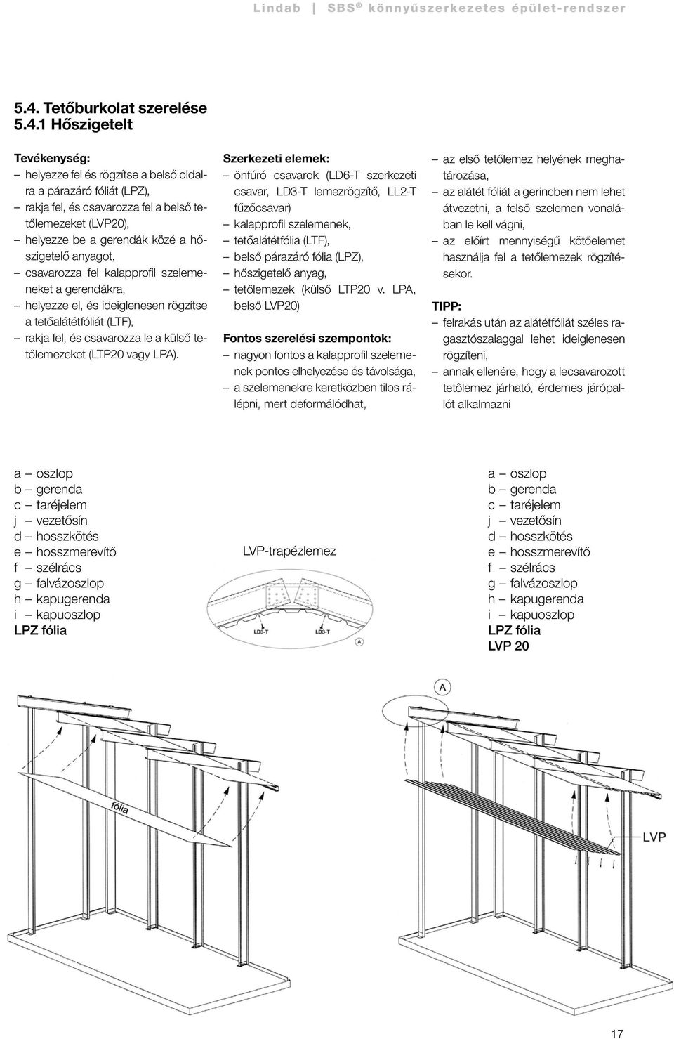 tetőlemezeket (LTP20 vagy LPA).