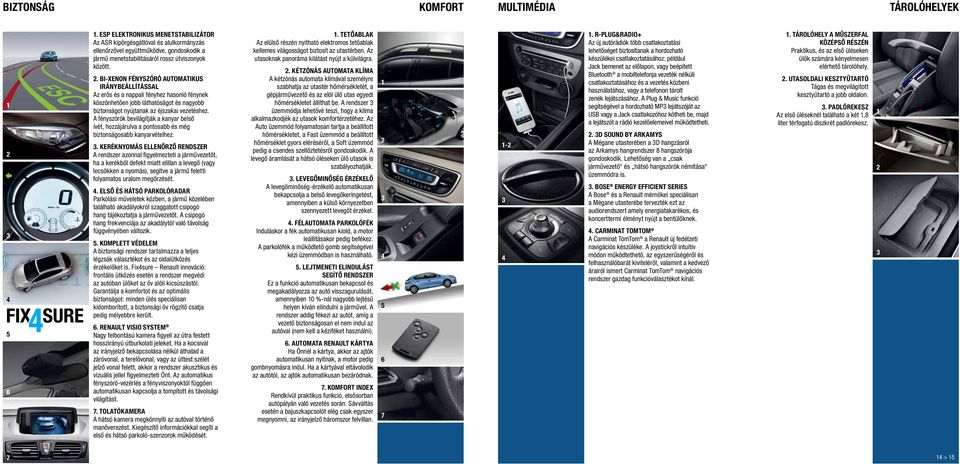 BI-XENON FÉNYSZÓRÓ AUTOMATIKUS IRÁNYBEÁLLÍTÁSSAL Az erős és a nappali fényhez hasonló fénynek köszönhetően jobb láthatóságot és nagyobb biztonságot nyújtanak az éjszakai vezetéshez.