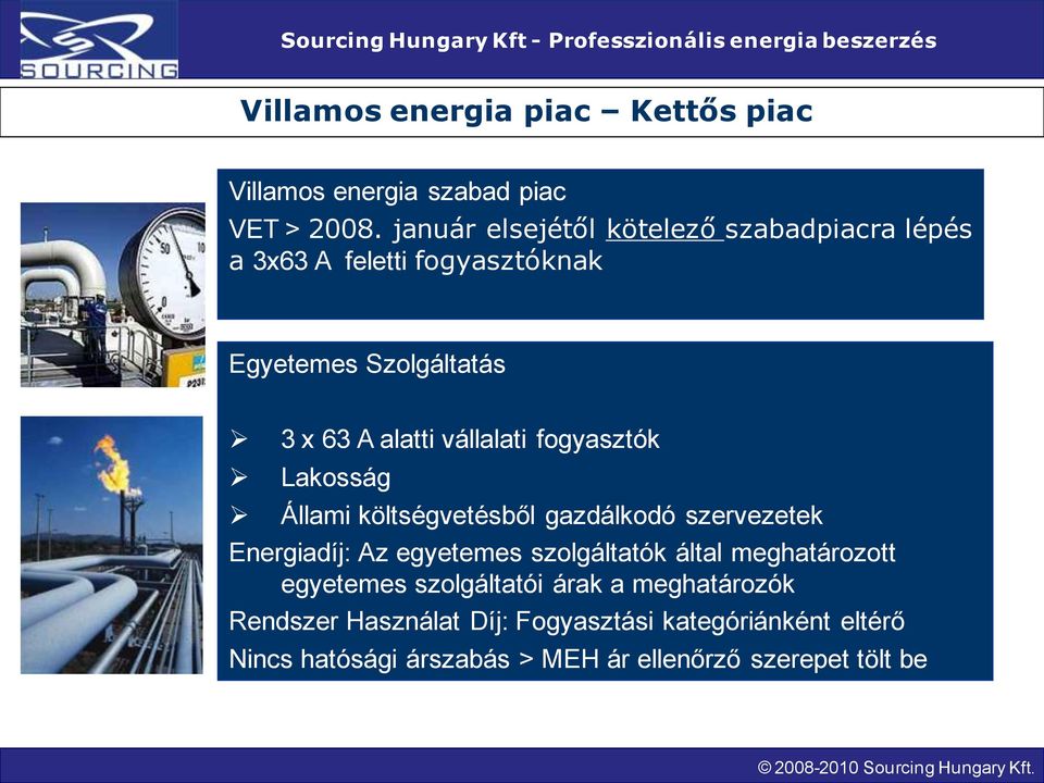 vállalati fogyasztók Lakosság Állami költségvetésből gazdálkodó szervezetek Energiadíj: Az egyetemes szolgáltatók által