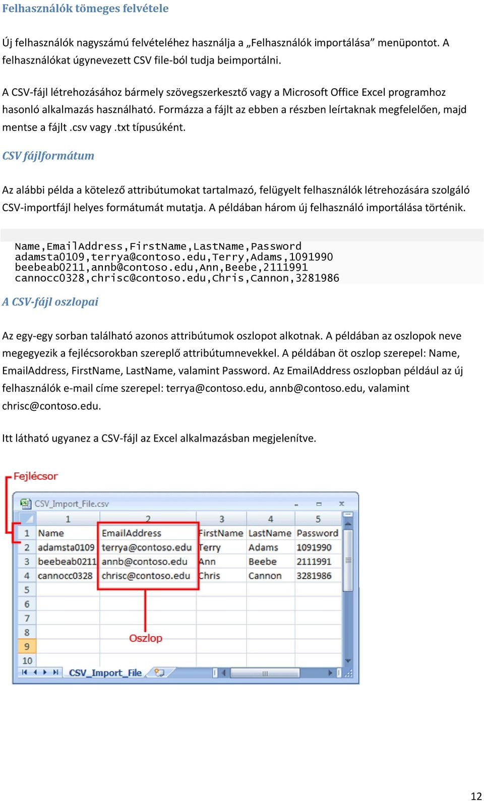 Formázza a fájlt az ebben a részben leírtaknak megfelelően, majd mentse a fájlt.csv vagy.txt típusúként.