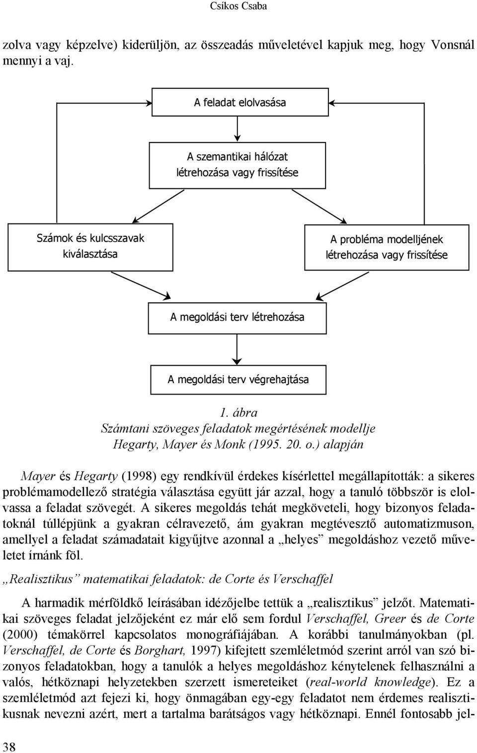 terv végrehajtása 1. ábra Számtani szöveges feladatok megértésének modellje Hegarty, Mayer és Monk (1995. 20. o.