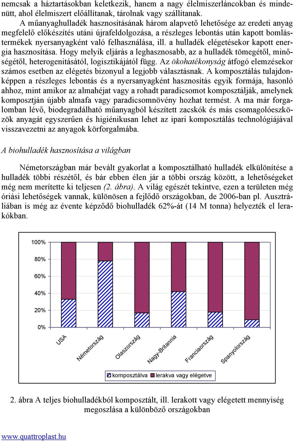 felhasználása, ill. a hulladék elégetésekor kapott energia hasznosítása. Hogy melyik eljárás a leghasznosabb, az a hulladék tömegétől, minőségétől, heterogenitásától, logisztikájától függ.