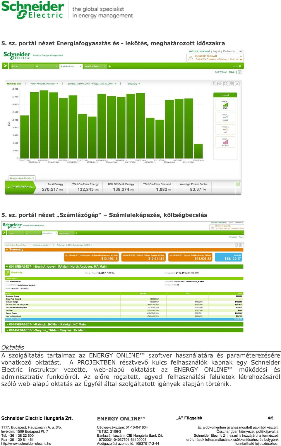 tartalmaz az ENERGY ONLINE szoftver használatára és paraméterezésére vonatkozó oktatást.