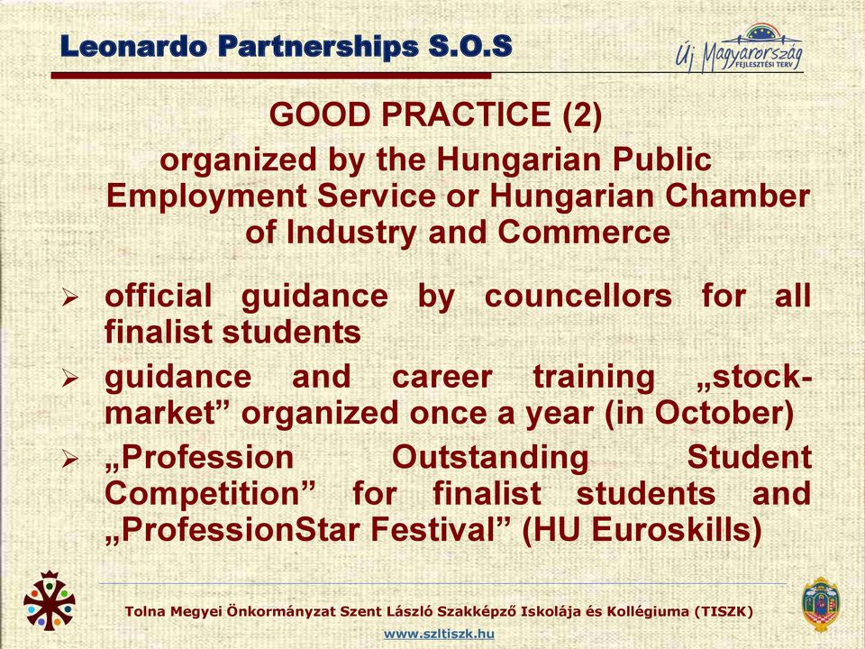 Industry and Commerce official guidance by councellors for all finalist students guidance and