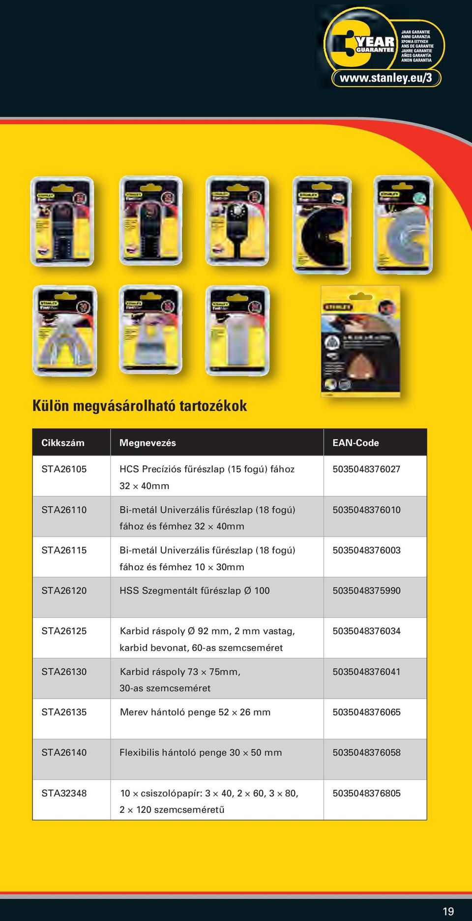 5035048375990 STA26125 STA26130 Karbid ráspoly Ø 92 mm, 2 mm vastag, karbid bevonat, 60-as szemcseméret Karbid ráspoly 73 75mm, 30-as szemcseméret 5035048376034 5035048376041