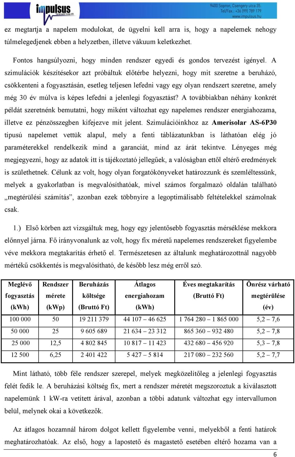 A szimulációk készítésekor azt próbáltuk előtérbe helyezni, hogy mit szeretne a beruházó, csökkenteni a fogyasztásán, esetleg teljesen lefedni vagy egy olyan rendszert szeretne, amely még 30 év múlva