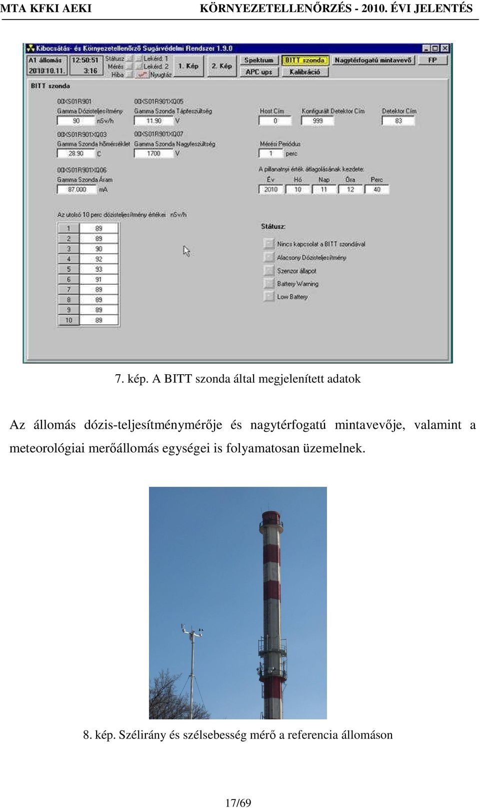 dózis-teljesítménymérője és nagytérfogatú mintavevője, valamint