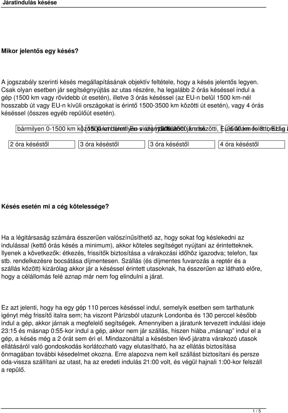 EU-n kívüli országokat is érintő 1500-3500 km közötti út esetén), vagy 4 órás késéssel (összes egyéb repülőút esetén).