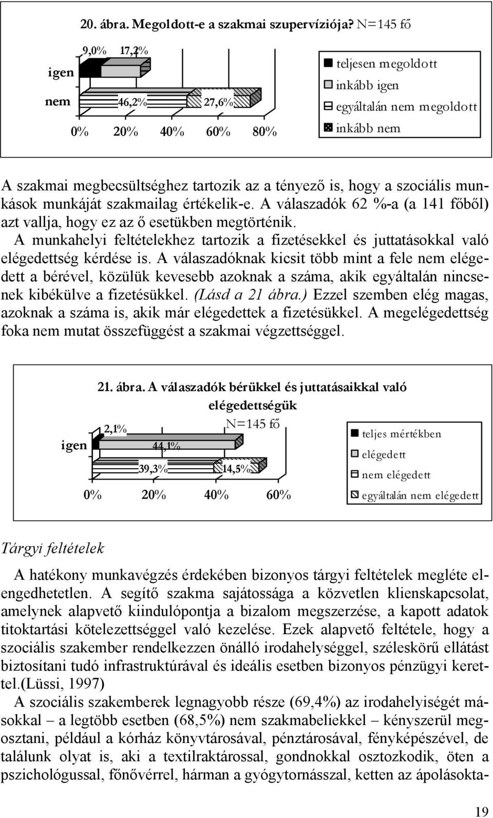 munkások munkáját szakmailag értékelik-e. A válaszadók 62 %-a (a 141 főből) azt vallja, hogy ez az ő esetükben megtörténik.