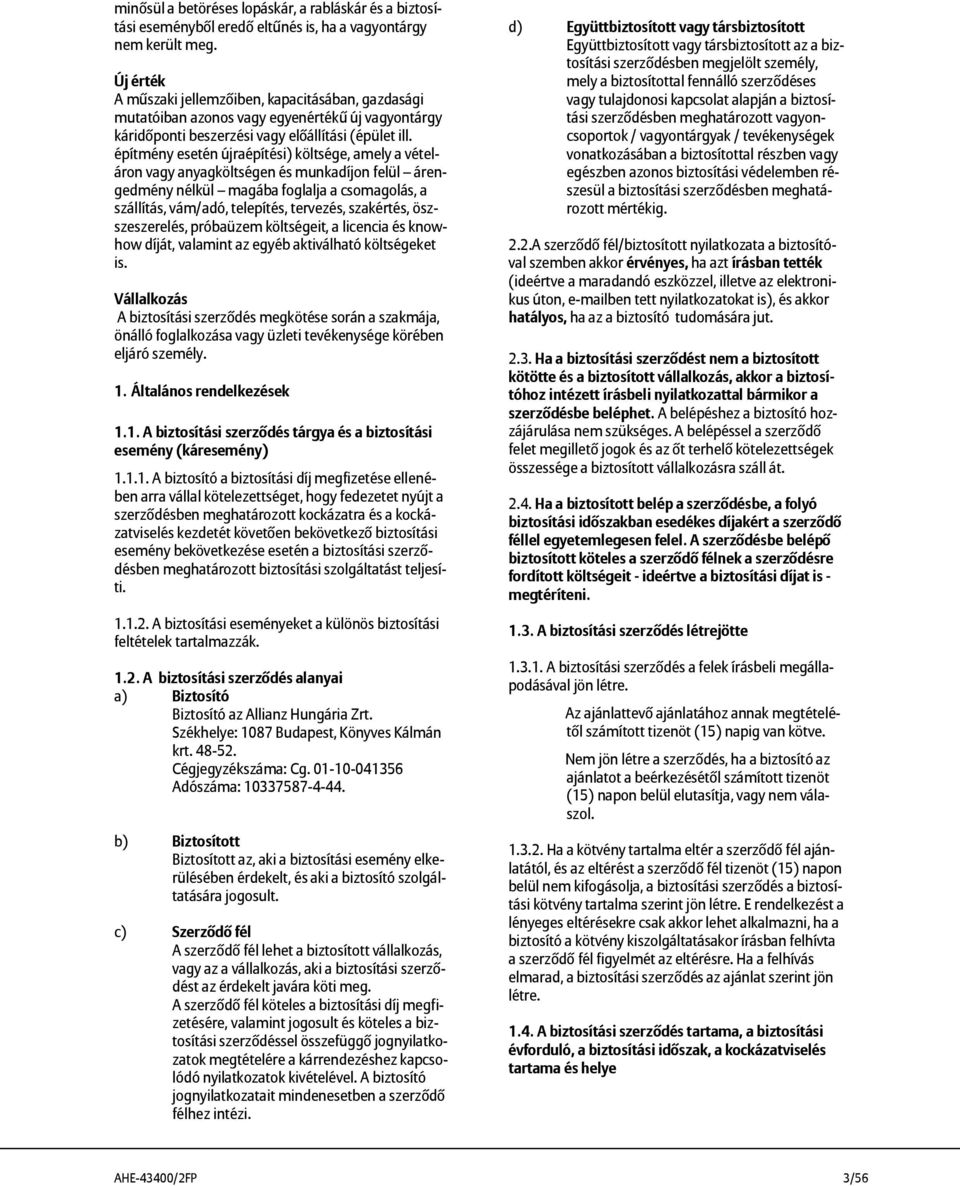 Allianz Cégmester Vállalkozásbiztosítás - PDF Ingyenes letöltés