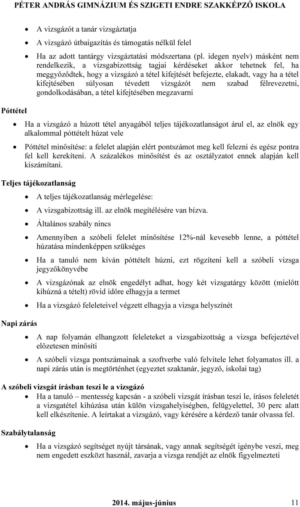 súlyosan tévedett vizsgázót nem szabad félrevezetni, gondolkodásában, a tétel kifejtésében megzavarni Ha a vizsgázó a húzott tétel anyagából teljes tájékozatlanságot árul el, az elnök egy alkalommal