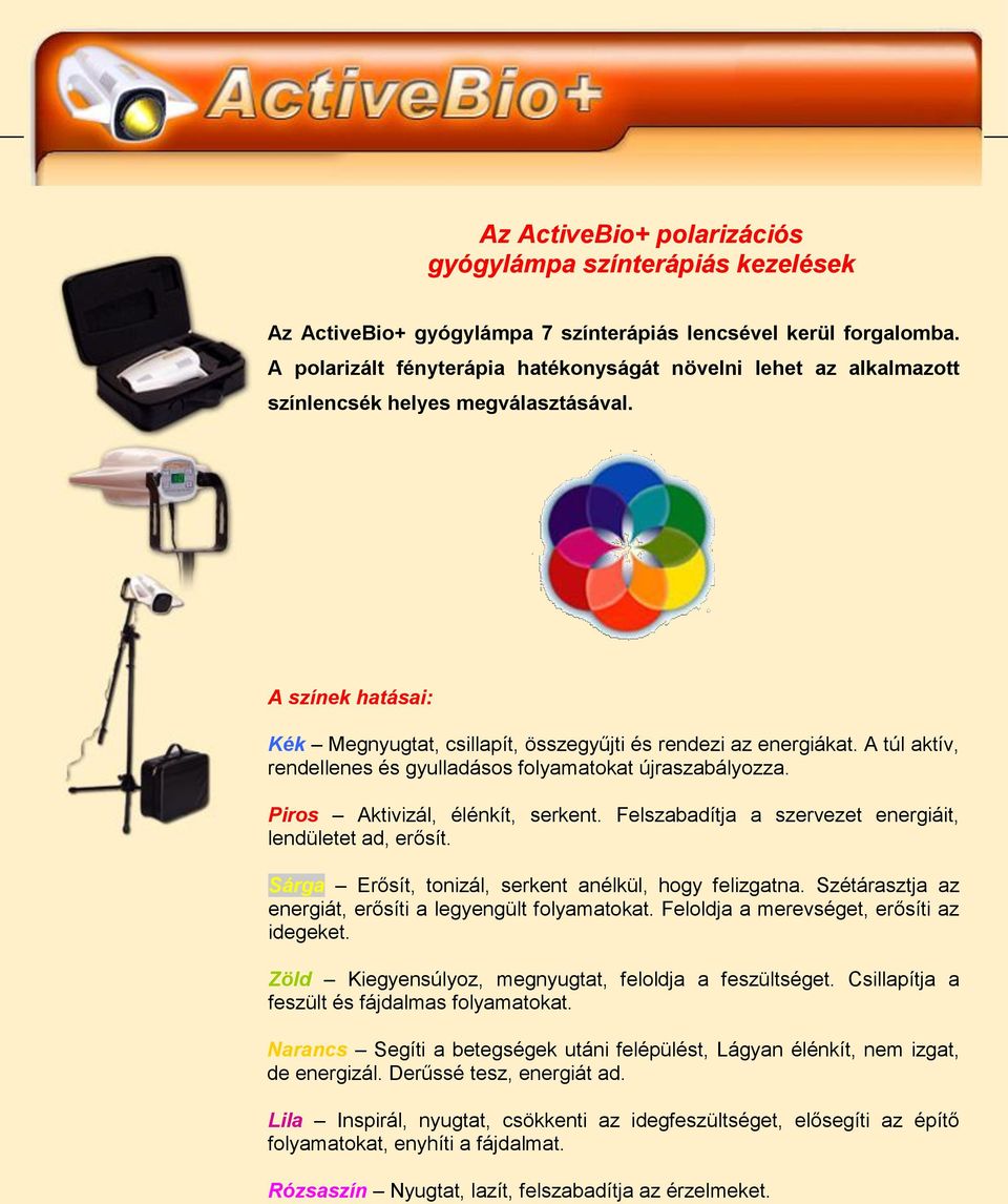 Próbálja ki az új ActiveBio + gyógylámpát! - PDF Free Download