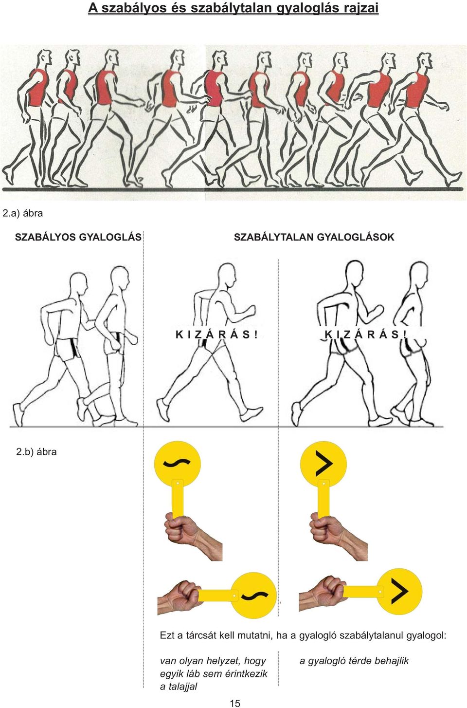 b) ábra Ezt a tárcsát kell mutatni, ha a gyalogló szabálytalanul