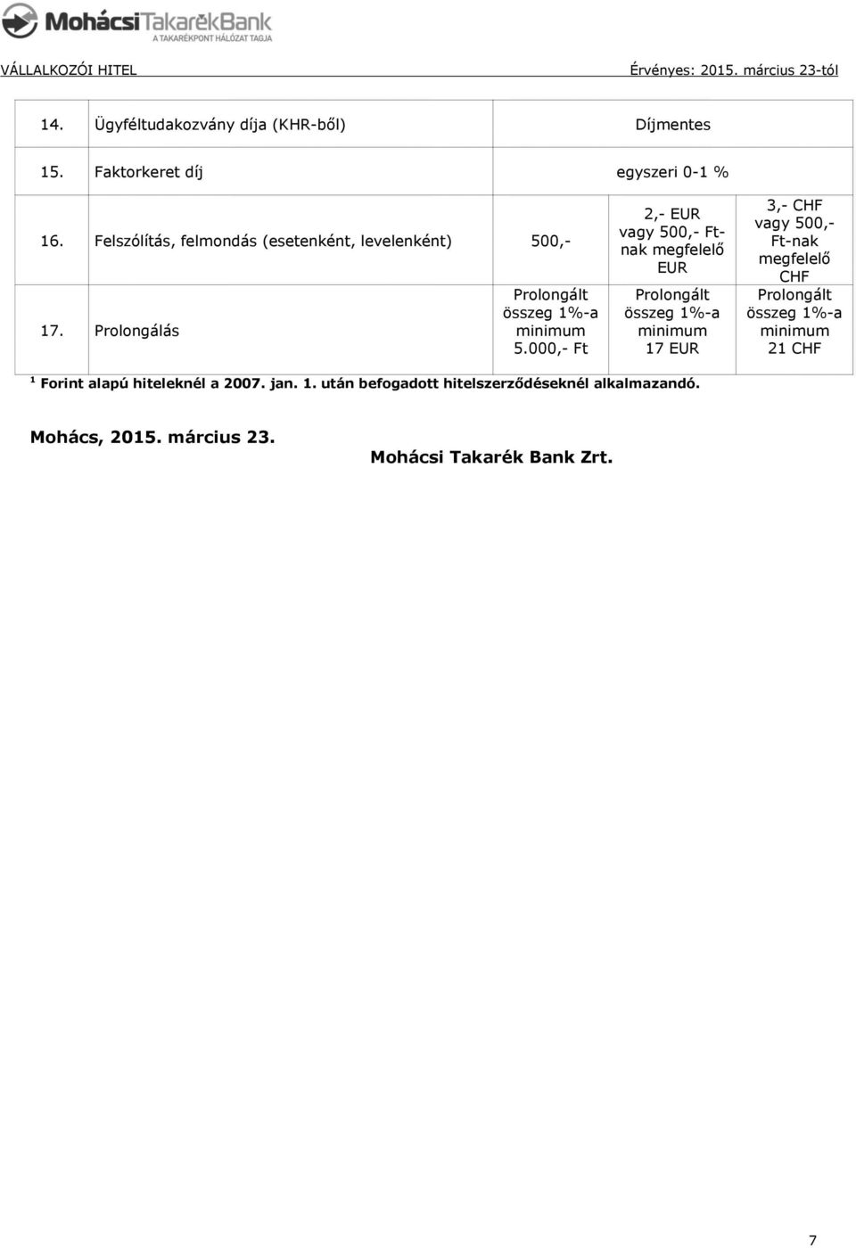 000, Ft 2, EUR 500, Ftnak EUR Prolongált összeg 1a minimum 17 EUR 3, 500, Ftnak Prolongált összeg 1a minimum