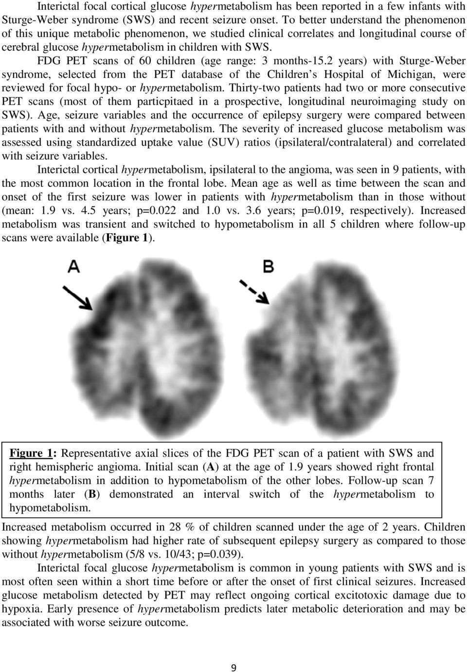 FDG PET scans of 60 children (age range: 3 months-15.