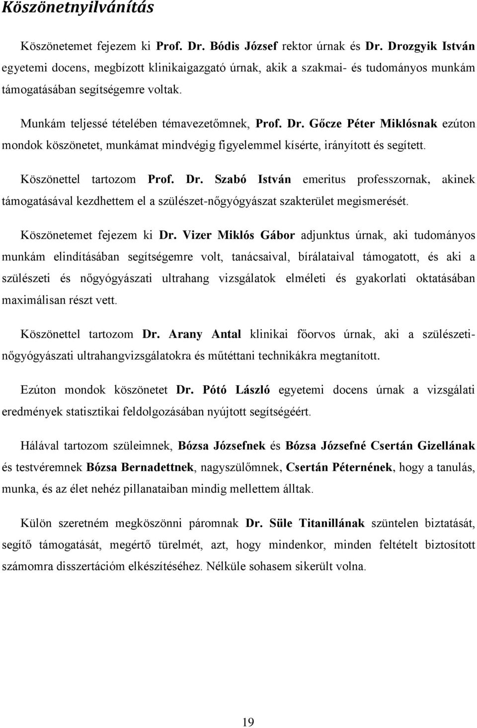 Gőcze Péter Miklósnak ezúton mondok köszönetet, munkámat mindvégig figyelemmel kísérte, irányított és segített. Köszönettel tartozom Prof. Dr.