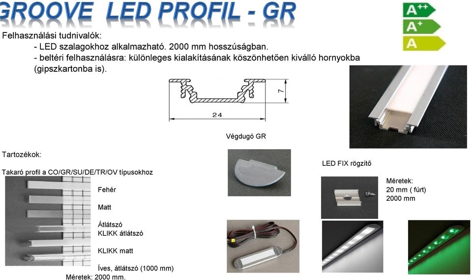 Végdugó GR Takaró profil a CO/GR/SU/DE/TR/OV típusokhoz Fehér Matt