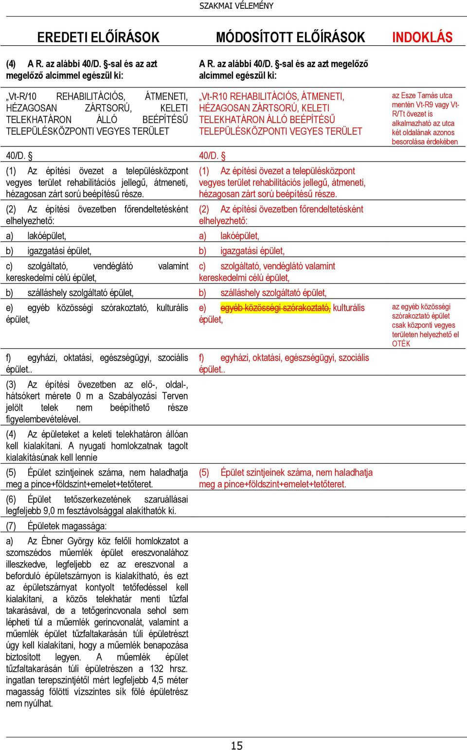 (2) Az építési övezetben főrendeltetésként elhelyezhető: a) lakóépület, a) lakóépület, Vt-R10 REHABILITÁCIÓS, ÁTMENETI, HÉZAGOSAN ZÁRTSORÚ, KELETI TELEKHATÁRON ÁLLÓ BEÉPÍTÉSŰ TELEPÜLÉSKÖZPONTI VEGYES